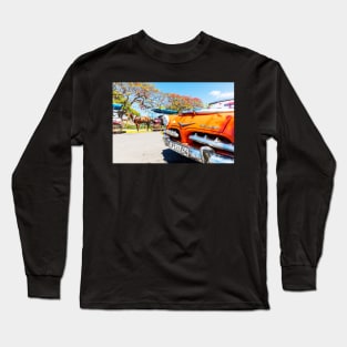 Orange Car In Cuba Long Sleeve T-Shirt